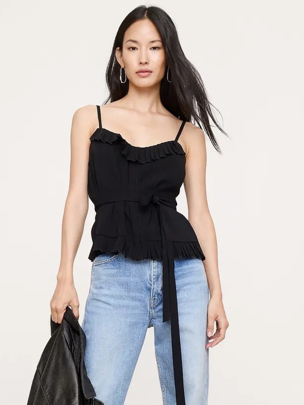 Banana Republic Georgette Ruffle Tank